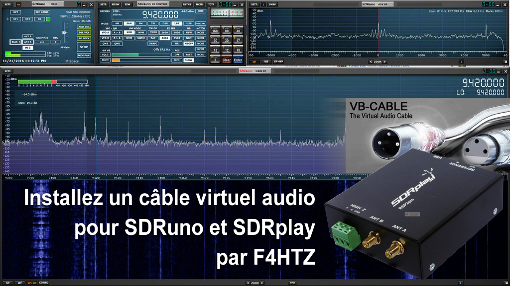 miniature SDRplay RSP2 sdruno vb audio cable