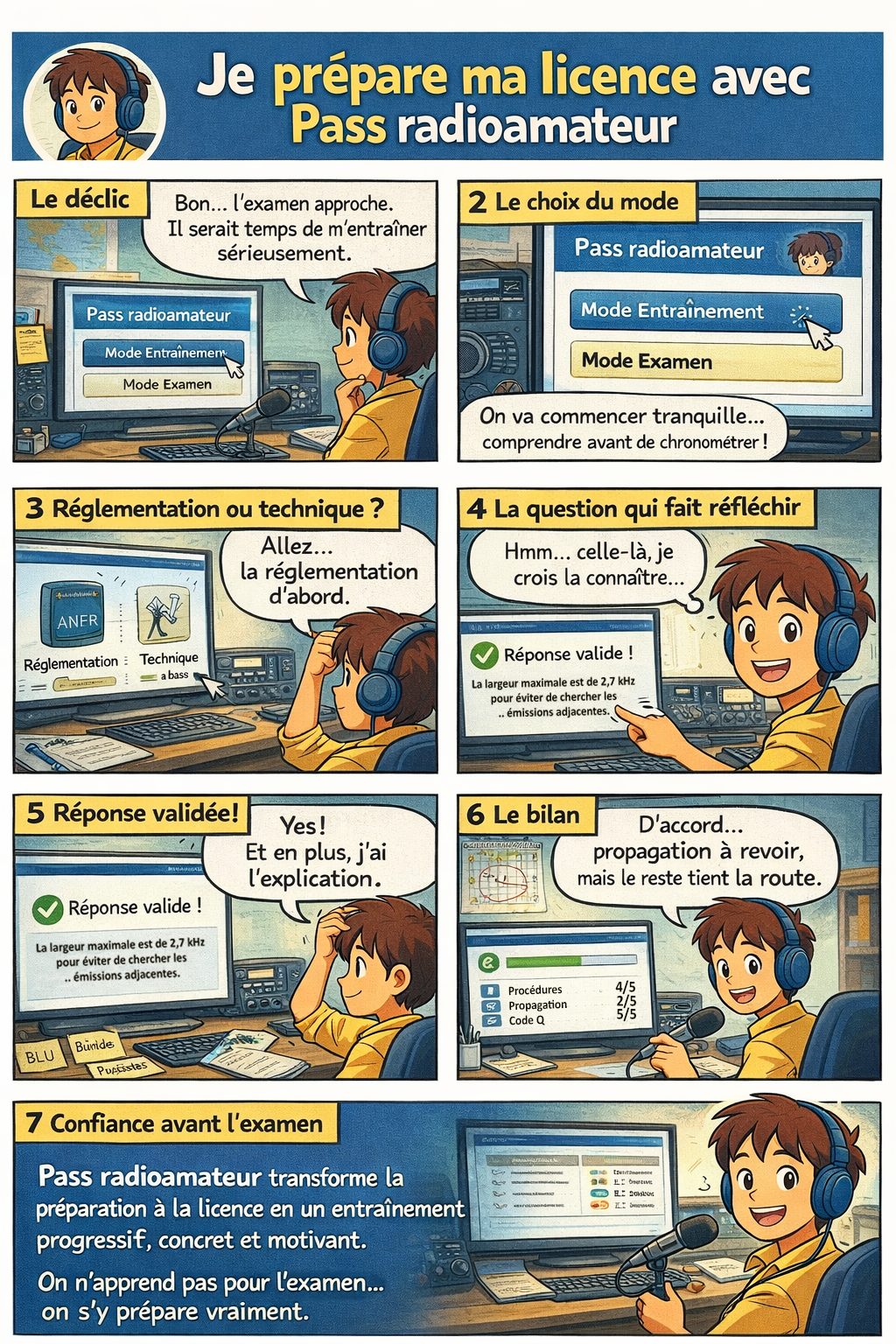mode d'emploi de l'application Pass radioamateur