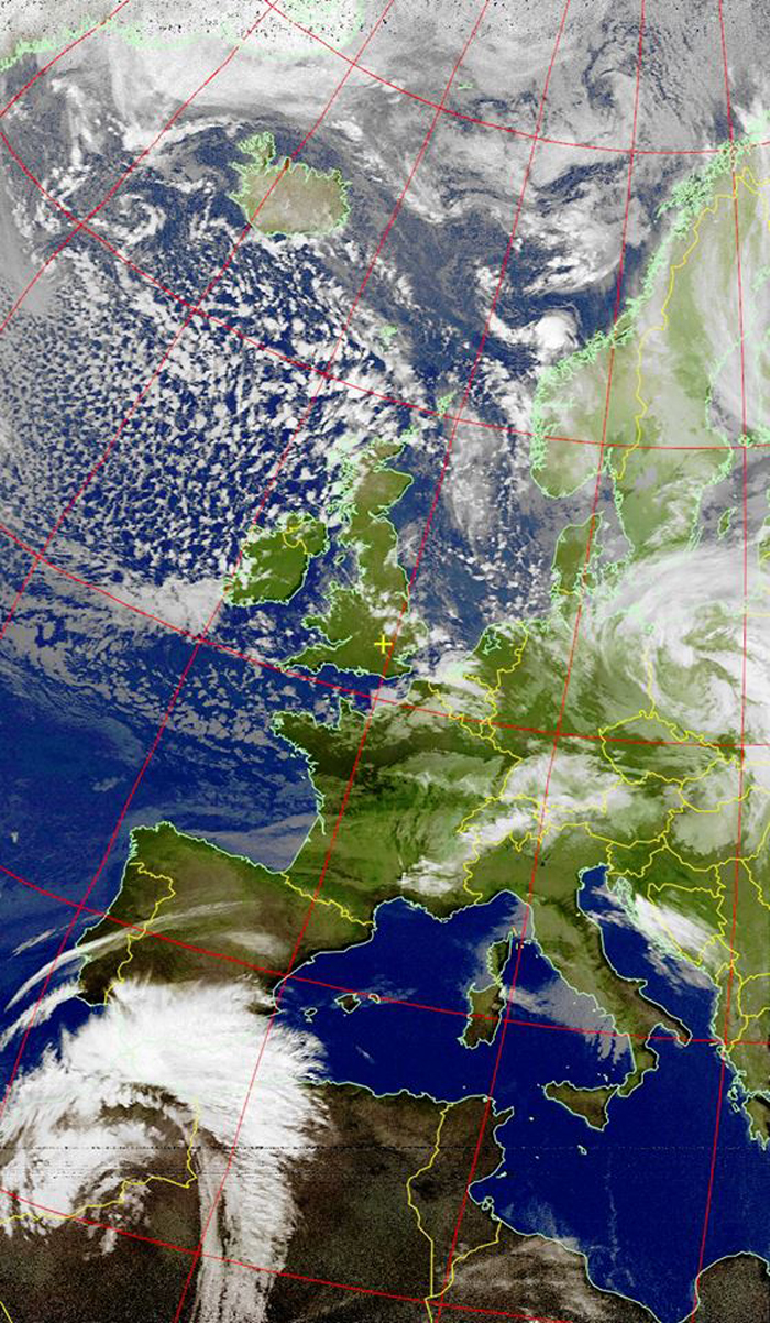 image envoyée par le satellite NOAA 18 le 18-01-2018